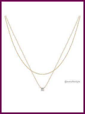 Double Layer CZ Choker Necklace Set